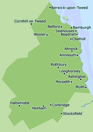 Northumberland map