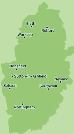 Nottinghamshire map