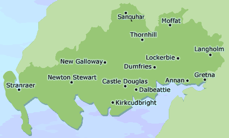 Dumfries and Galloway map