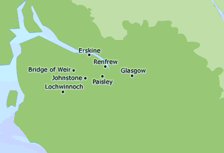 Renfrewshire and City of Glasgow map
