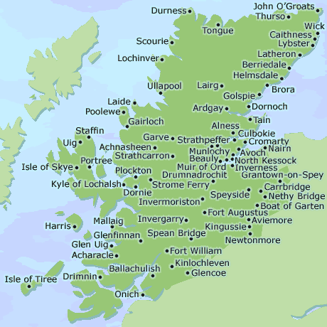 Highland and Isle of Skye map
