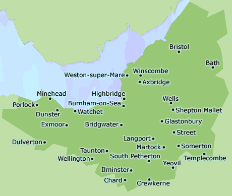 Somerset and City of Bristol map