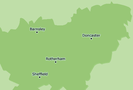 South Yorkshire map