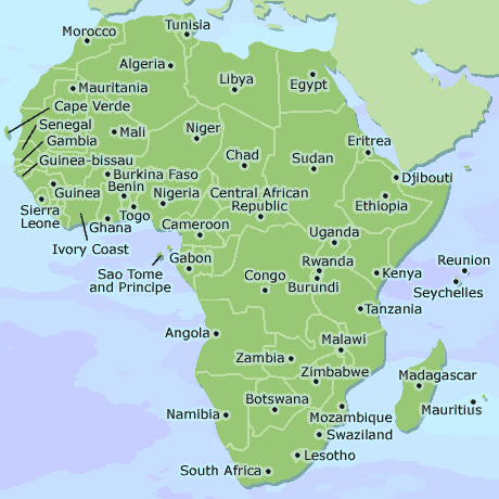 Africa clickable map