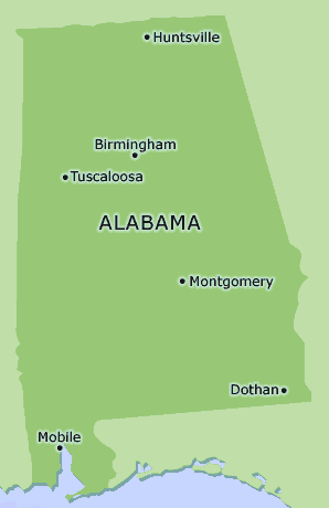 Alabama clickable map