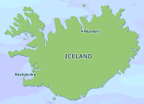 Iceland clickable map