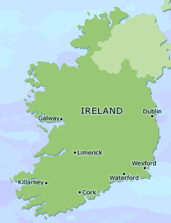 Ireland clickable map