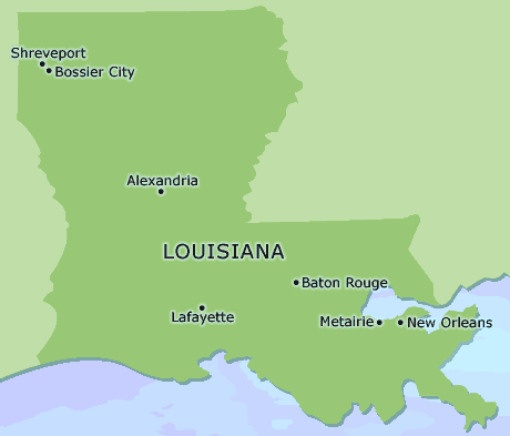 Louisiana clickable map
