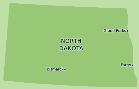 North Dakota clickable map