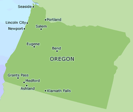 Oregon clickable map