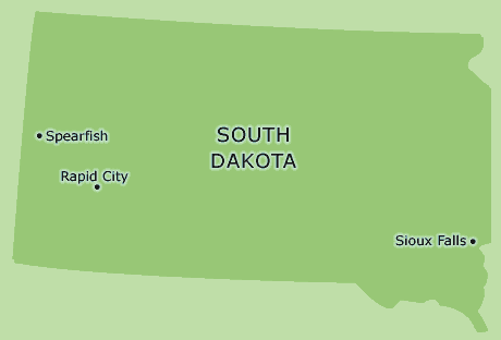 South Dakota clickable map