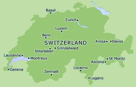 Switzerland clickable map