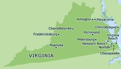 Virginia clickable map