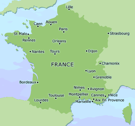 France clickable map